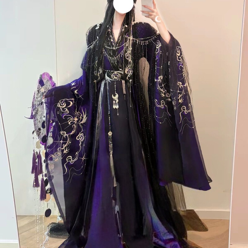 Xuan Yue Jing Yu Hanfu Ancient Style Unisex Heavy Embroidery Large Sleeves Film-Style Fairy Tale Original Cosplay Grand Priest