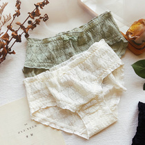 Snow and Japanese sexy womens underwear middle waist cotton crotch Lady breifs thin breathable student pants