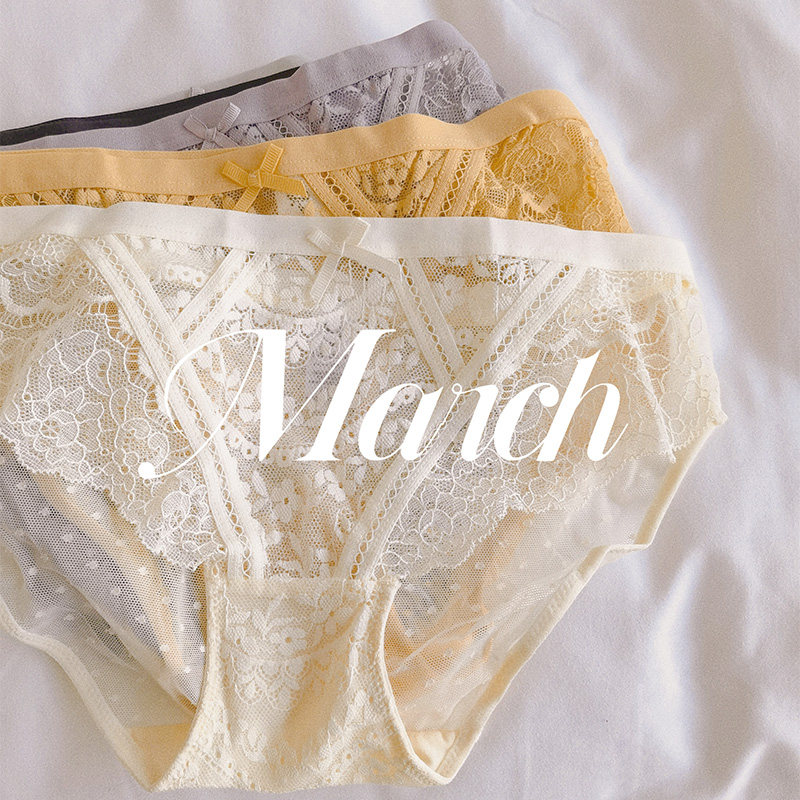 French Cream White Sexy Panties Large Size Ladies Briefs Thin Perspective Girls Pants Long on the Apex