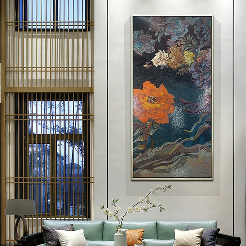 Мозаичная фоновая стена Простая современная гостиная крыльца Фон Фоон