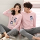 Phiên bản Hàn Quốc của bộ đồ ngủ đôi đáng yêu cotton dài tay mùa xuân và mùa thu mỏng phần cotton mùa thu nữ đồ bộ trung niên