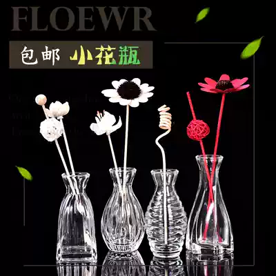 New Chinese style decoration Crystal white material glass transparent flower vase floor decoration Small living room bedroom desktop vase