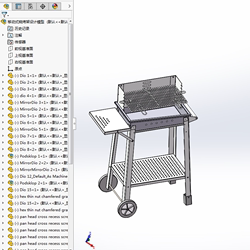 移动式烧烤架模型01200819三维图纸（STEP/SLDASM格式）