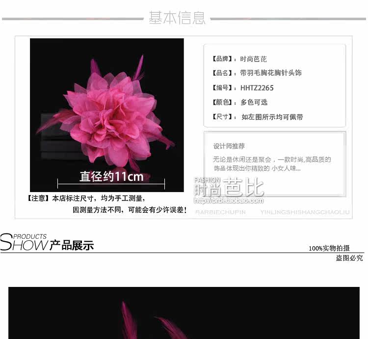 Broche femme en plume - Ref 1173678 Image 17