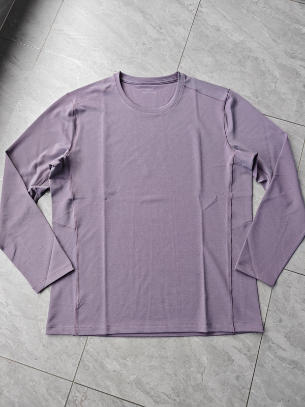 Delicate Pique Tencel Breathable Quick-Drying Fabric Polartec Delta Men's Loose Round Neck Long-Sleeved T-Shirt