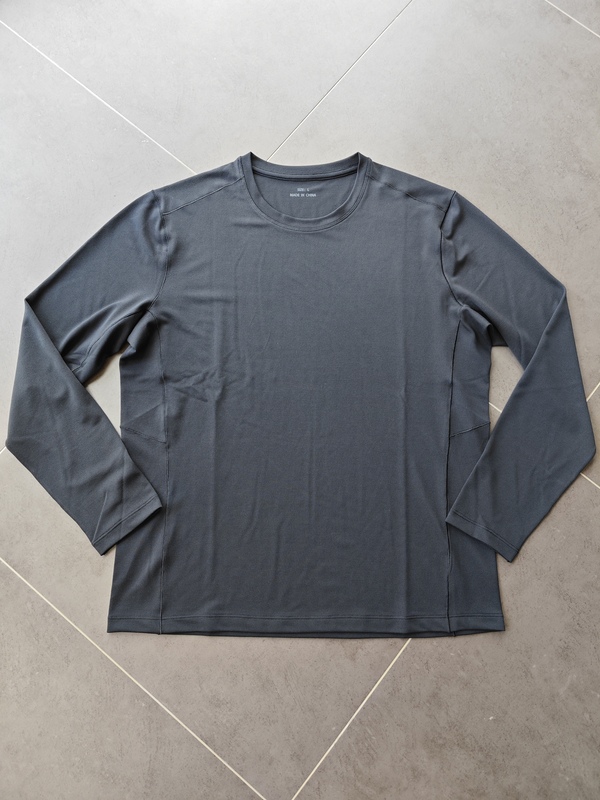 Delicate Pique Tencel Breathable Quick-Drying Fabric Polartec Delta Men's Loose Round Neck Long-Sleeved T-Shirt