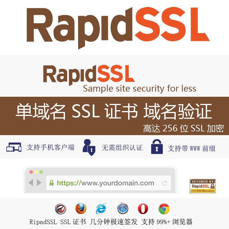 Domain Name Certification RapidSSL SSL Certificate Single Domain Name Reissued by Geotrust
