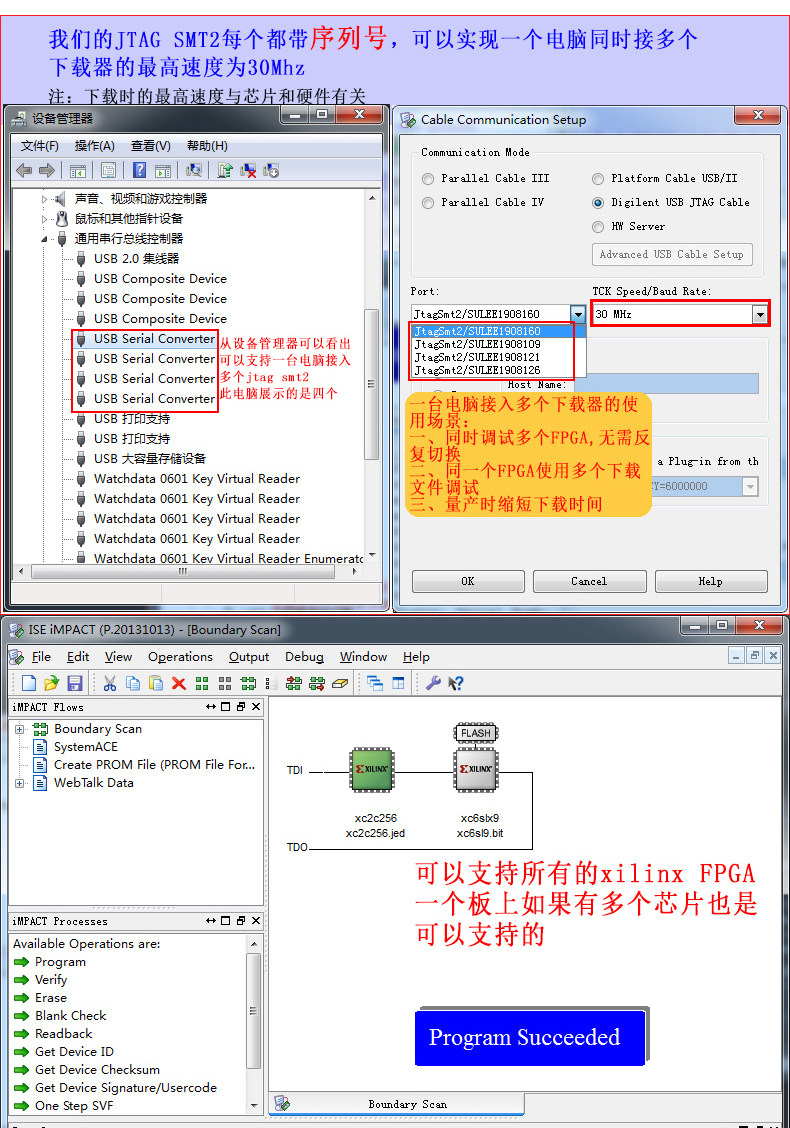 Xilinx SMT2 High Speed USB Download Cable - JTAG SPI Serial Programmer