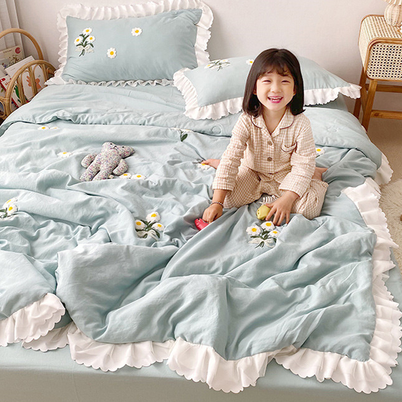 Air-conditioning quilt Summer summer cool quilt Four-piece double single thin machine washable quilt Spring and autumn and summer cotton cool quilt