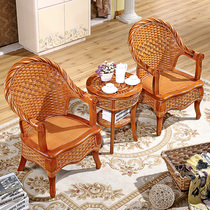 Modern Chinese vegetal vine single real rattan chair Three sets Composition Living room Balcony Indoor table and table Economy Type