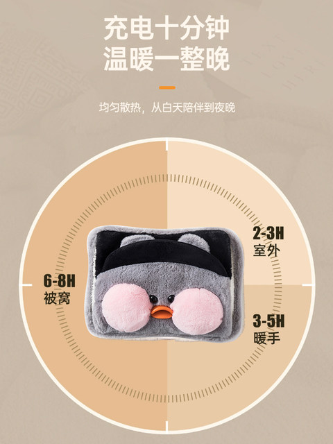 Hot water bottle explosion-proof rechargeable cute plush hot water bottle electric warmer hand warmer for dysmenorrhea girls use foot warmer to warm baby