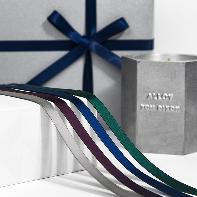 PaperPlay 9mm Ribbon Colored Ribbon Double-sided Ribbed Candy Box Gift Packaging Paper Bag Ribbon 2 Meters