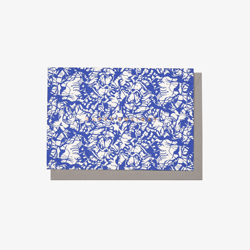 PaperPlay - Happy Holiday Blue California Blue Greeting Card Christmas Gift Valentine's Day card