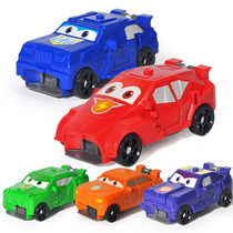 Dazzle gyro chariot deformation toy upgrade pull bar launch Dazzle light gyro childrens boy car toy set