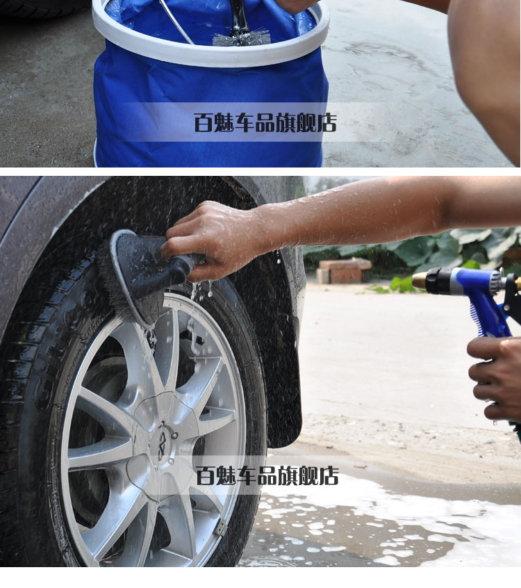 Bàn chải rửa xe Baimei Bàn chải lốp xe Bàn chải làm sạch lốp xe Vật tư rửa xe - Sản phẩm làm sạch xe chổi vệ sinh điều hòa ô tô