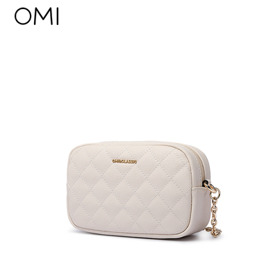 欧米OMI包包女2021新款潮时尚ins百搭单肩包斜挎链条包菱格小方包