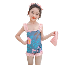 Jingqi childrens swimsuit girls girls 2024 summer summer small and medium-sized childrens baby and large childrens style suspender swimsuit