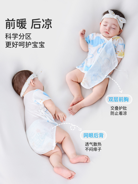 JQ婧麒包屁衣婴儿夏季薄款连体衣新生儿衣服宝宝三角爬服透气夏装 — 3