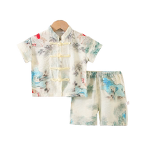 Jingqi one year old dress for baby boy summer Chinese style Tang suit boy Chinese style Hanfu suit child one year old