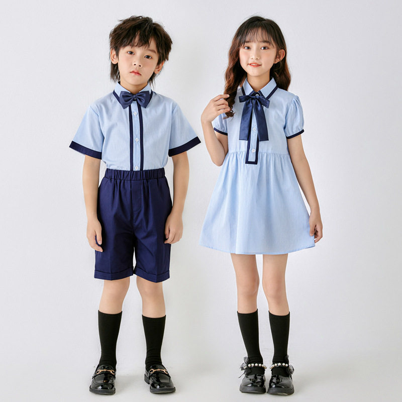 The Jing Kiri Kindergarten Garden Clothing Summer College English Breeze Short Sleeve Graduation Photos Children Class School Children's School Uniform Summer Dress-Taobao