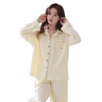 Jingqi postpartum clothing summer thin postpartum with breast pad pure cotton maternity pajamas female breastfeeding home clothing