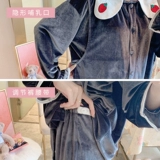 Демисезонная пижама, бархатный послеродовой летний комплект для кормящих грудью