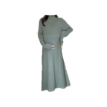 Jingqi Maternity Dress Autumn and Winter 2024 New Korean Style Half Turtle Collar Knitted Slim Loose Sweater Long Skirt