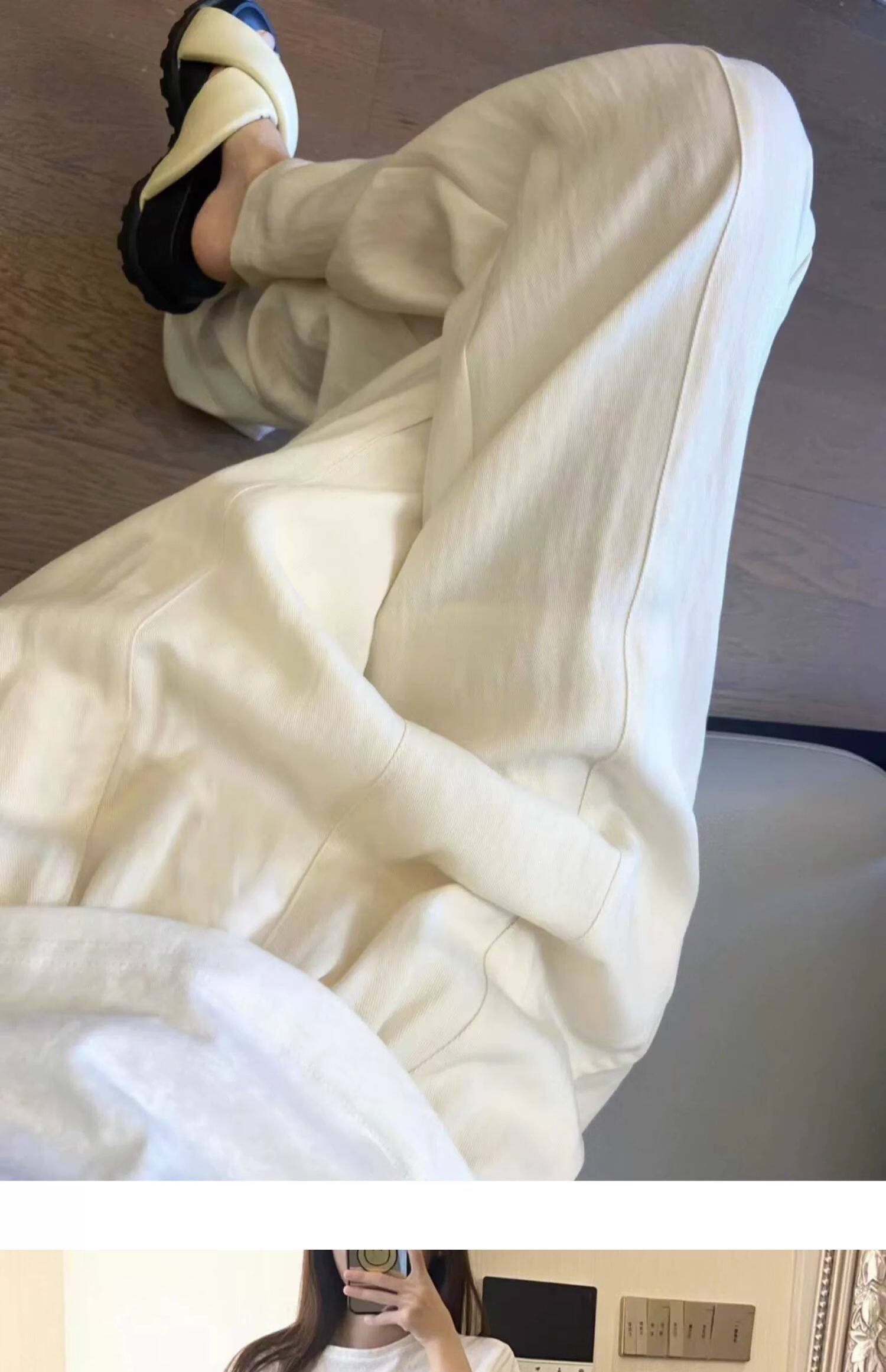 Беременные женщины широкие брюки ноги  婧麒孕妇裤子夏季外穿棉麻阔腿裤2023新款春秋山本裤孕妇装女夏装 JOYNCLEON