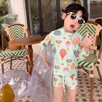 The Jing Kiri Child Swimsuit Summer 2024 New Boy Sunscreen Breathable Long Sleeve Parted Hot Air Balloon Swimsuit