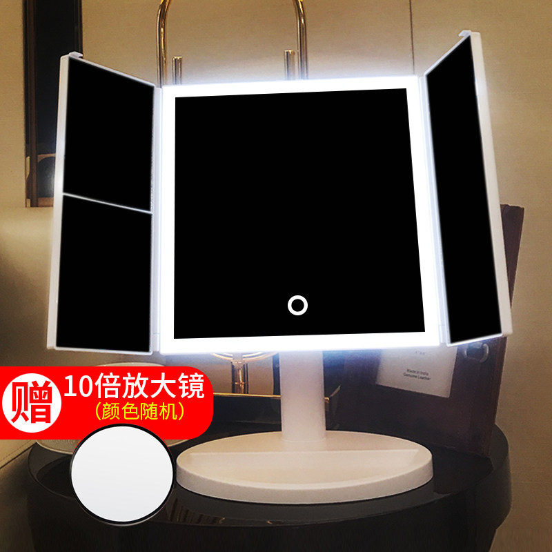 Dimente LED makeup mirror Desktop square makeup mirror European princess wedding mirror with light make-up mirror