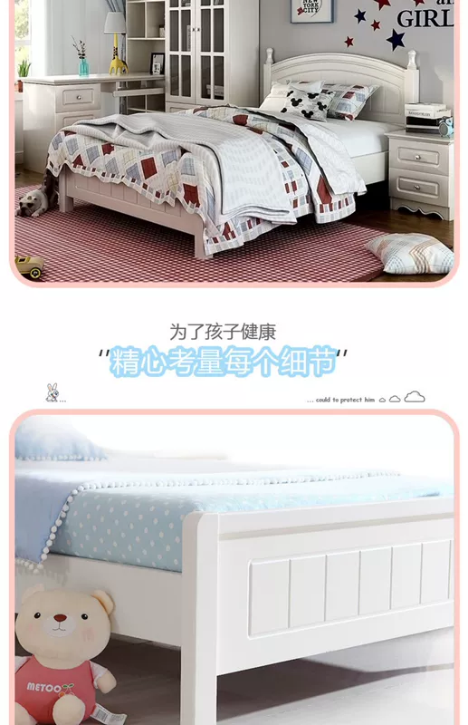 Đôi hổ giường bàn ghế trẻ em gái công chúa ngủ nội thất phòng ngủ 1,5 m 1,2 m giường Teen 13M5 - Giường