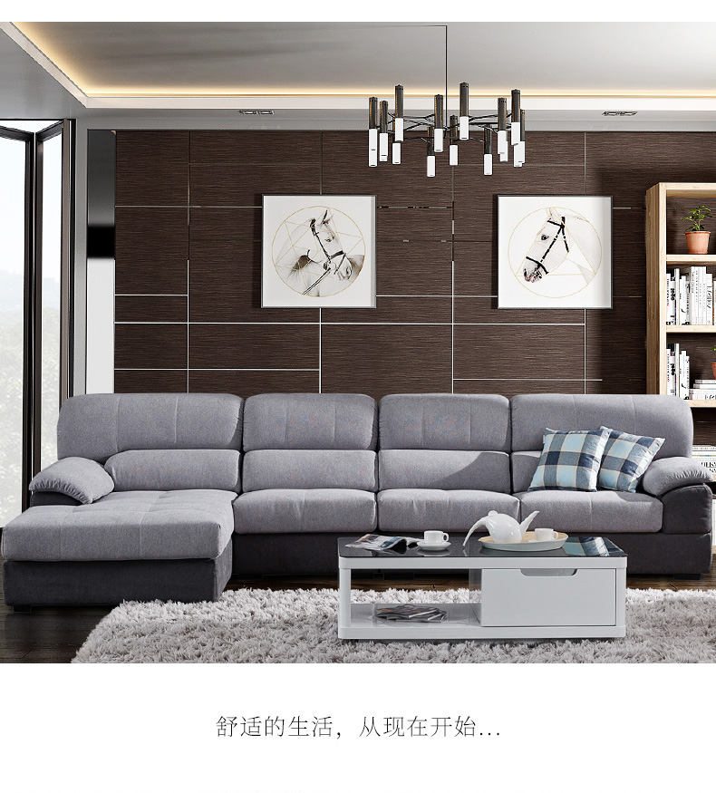 Đôi bàn ghế hổ sofa vải hiện đại phòng khách nhỏ gọn sẵn sàng ba chữ số gói kết hợp đồ nội thất sofa 085 - Ghế sô pha sofa gỗ nguyên khối