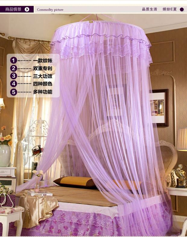 Cửa lưới chống muỗi treo trần nhà lưới chống muỗi 1,2m1,5m1,8m giường gạo Công chúa mã hóa lưới chống muỗi sinh viên - Lưới chống muỗi màn chụp vuông gấp gọn