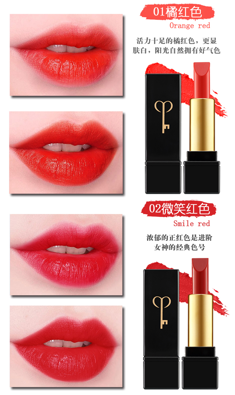 Lipstick Set kết hợp dưỡng ẩm dưỡng môi Maple Red Pumpkin màu Cherry Red Orange 5 gói sinh viên a31 black rouge