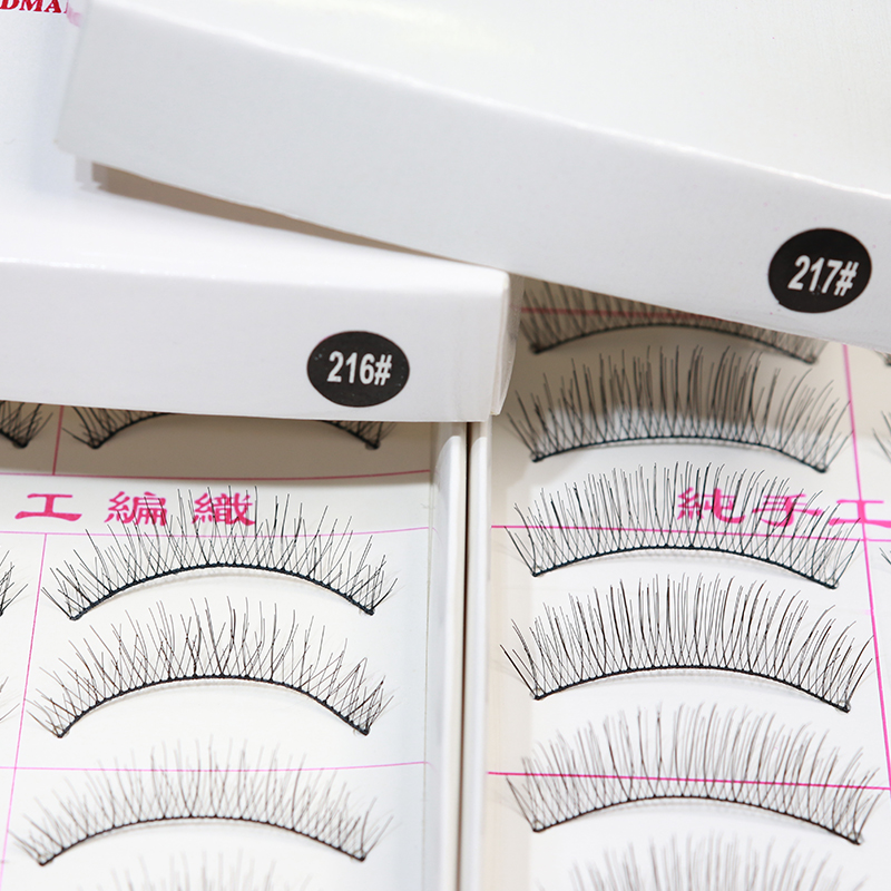 Pure handmade Taiwan 217 false eyelashes stickers cotton thread terrier super female natural realistic nude makeup thick simulation eyelashes