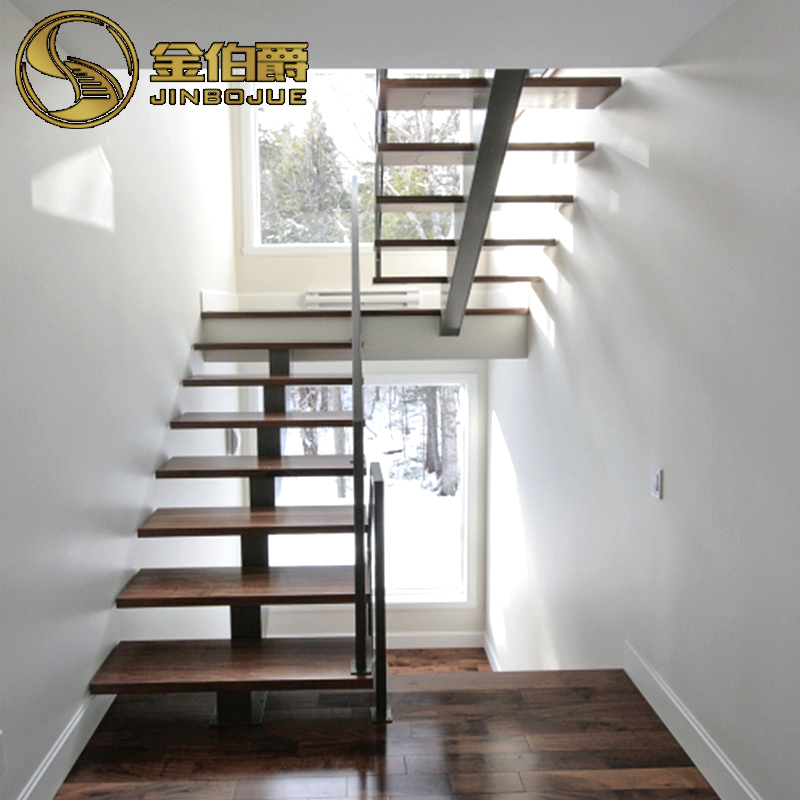 Golden Count Stairway Home Villa Steel Wood Glass Armrest Solid Wood Custom Indoor Stainless Steel Guardrails Duplex