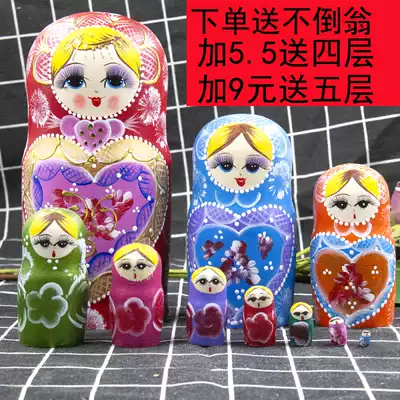 Genuine Russian doll 10-layer cartoon cute princess doll pure hand-painted children's educational toy ornaments