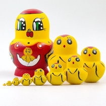 Russian matryoshka doll 10-layer little yellow chicken Kuaishou spoofs a toy that drives people crazy creative ornamental gift