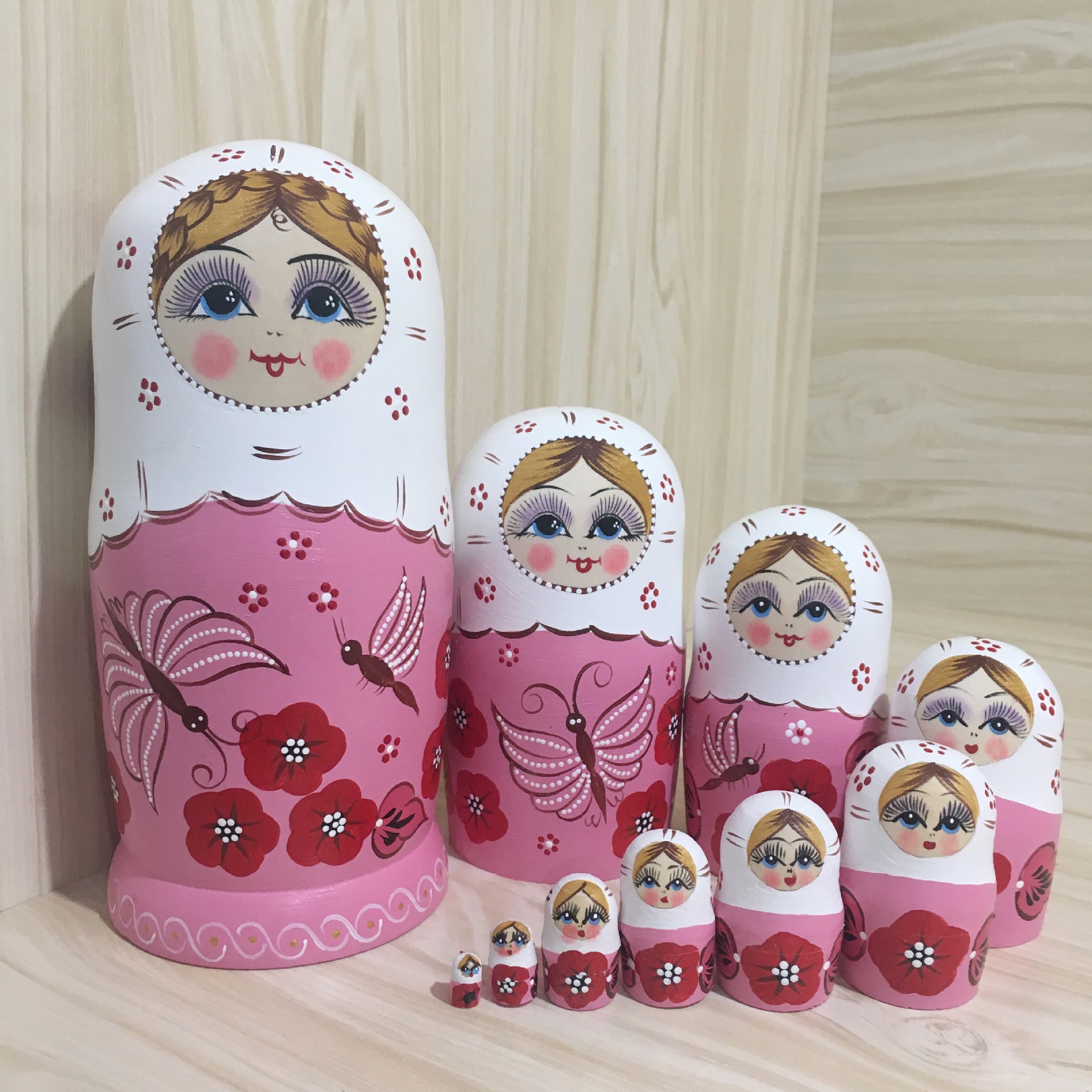 Russian jacket 10 floors pure handmade wooden craft gift hem Festive Gift Children Puzzle Toy Swing