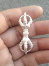 Fine cast extremely fine diamond pestle number] Old silver turning sand pure silver solid diamond pestle