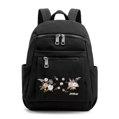2021 new Oxford cloth backpack female canvas ethnic style embroidery all-match lightweight casual travel backpack female