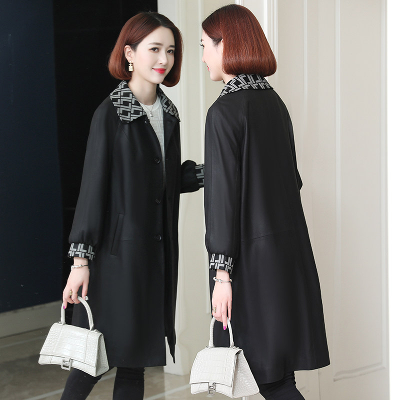 Real leather fur coat woman 2021 autumn winter new loose large size mother Hainen sheep leather coat jacket mid-long version