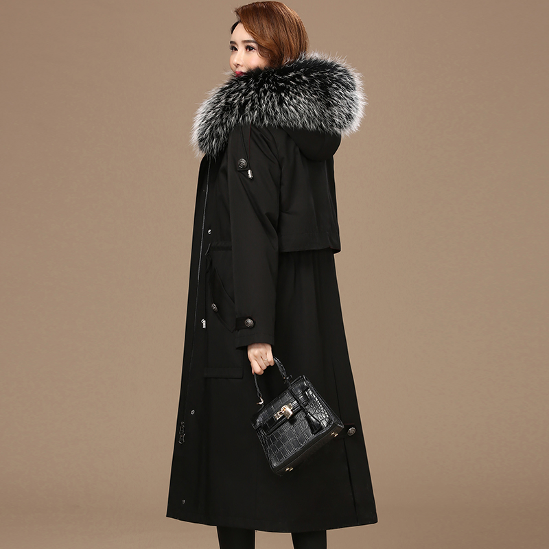 Parka women's coat 2022 new winter Haining fur real fur rex rabbit fur liner detachable long coat