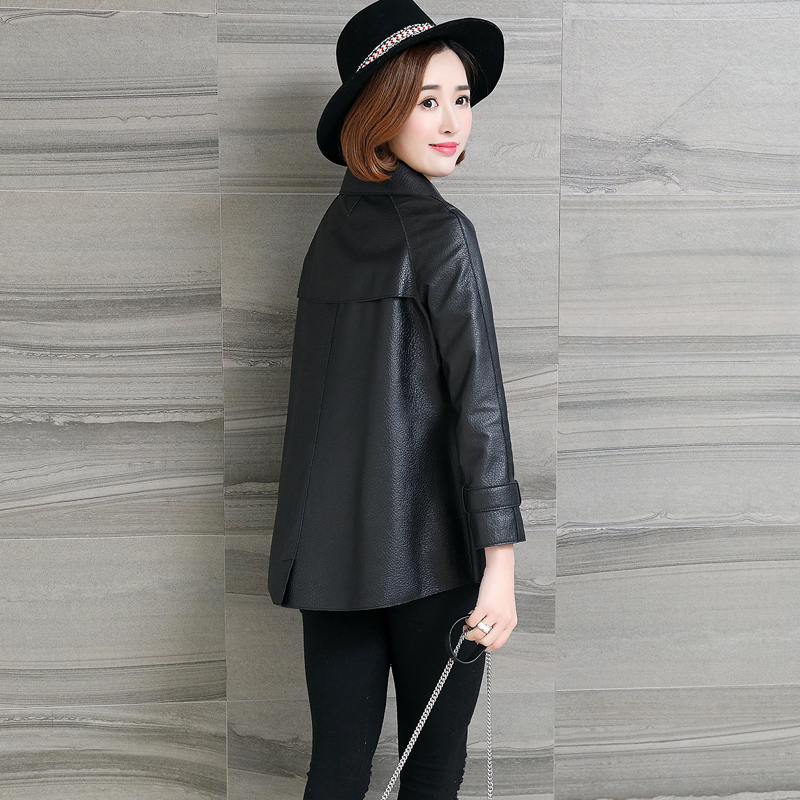 Henning Genuine Leather Clothing Lady 2022 Spring Autumn New Fashion Han Edition Bubble Leather Jacket Sheep Leather Outer Cover Short Tide