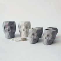 Creative geometric skeleton cement pot mold concrete pot silicone mold simple industrial wind pot mold