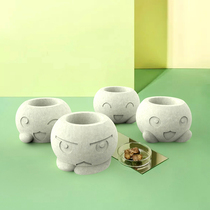 Small animal cement flower pot silicone mold desktop ornament succulent plant pot gypsum concrete products mold