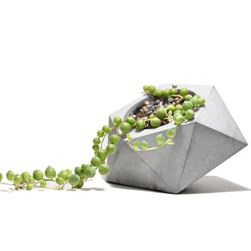 Pinqi Mold Creative Geometric Polygonal Concrete Flower Pot Fleshy Flower Pot Cement Pen Box Silicone Mold Custom