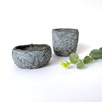 Cement flower pot silicone mold woven flower pot concrete gypsum horticultural ornament industrial wind creative flower pot mold