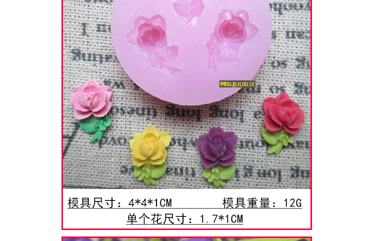Pinqi Khuôn 3 Hoa nhỏ fondant Bánh trang trí Hướng dẫn sử dụng DIY Chocolate Baking Tools Phục vụ khuôn silicon khuôn bánh nhúng