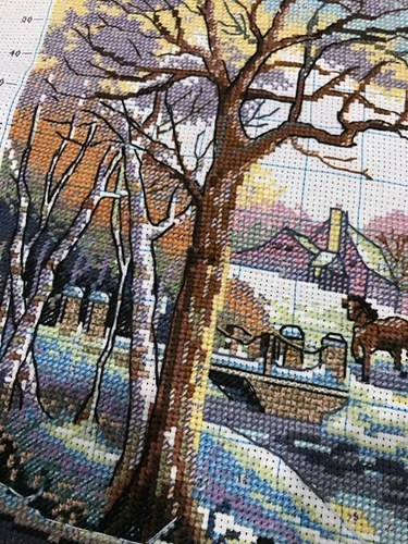 Чистое ручное вышивание ручной работы готовый продукт Jiru House красивый дом фэнтезийный дом в саду фэнтезит дома зима бесплатная доставка